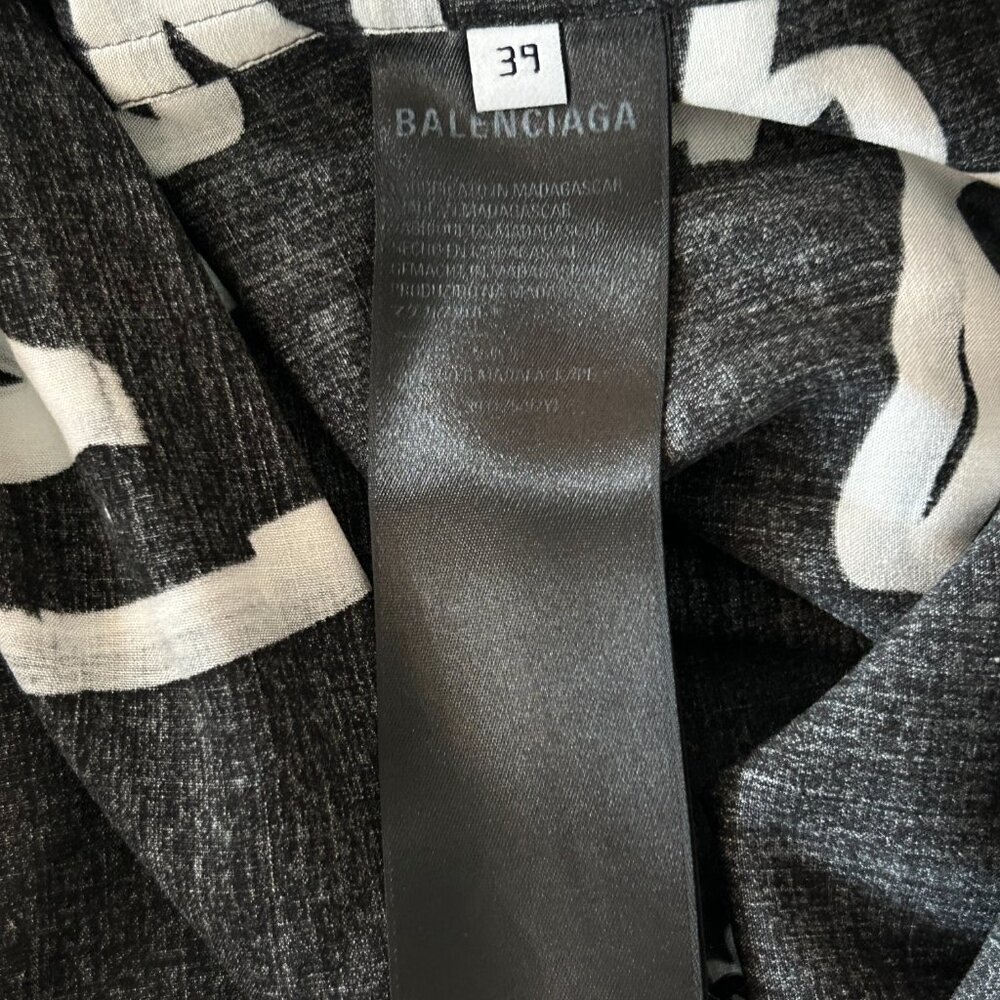 Balenciaga Black & White Script Button Up Shirt - image 4